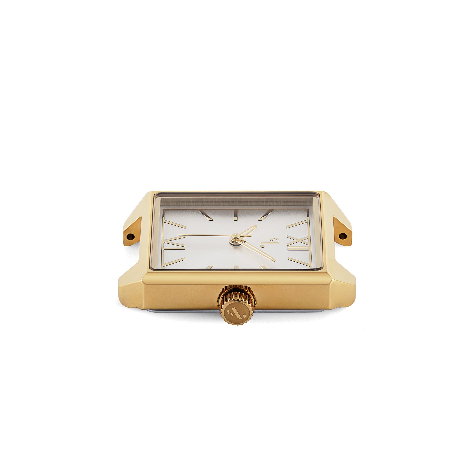 Morningside watch. It is made of a square 14k gold case and a silver dial. It is the ideal watch for a women, with its three hands, its quartz mechanism, its water resistance and its 2 year warranty.