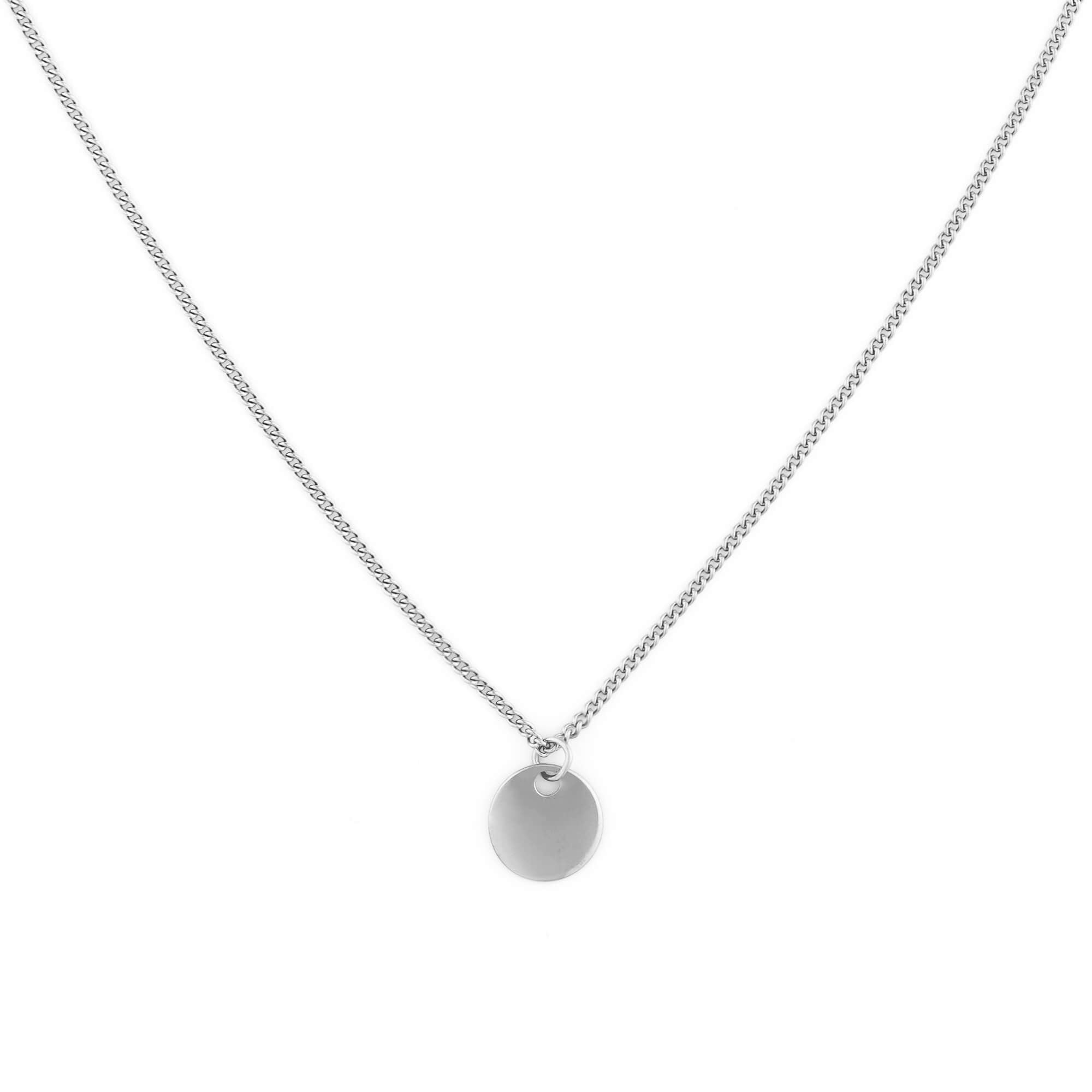 fj watches five jwlry jewel jewelry bijou karna round rond small pendant necklace collier pendentif cercle chain 1.5mm mini fj watches stainless steel acier inoxydable women femme silver argent montreal canada design water proof resistant eau thin fine