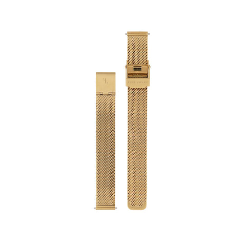 14k gold plated stainless steel mesh bracelet for watch. 12mm width.