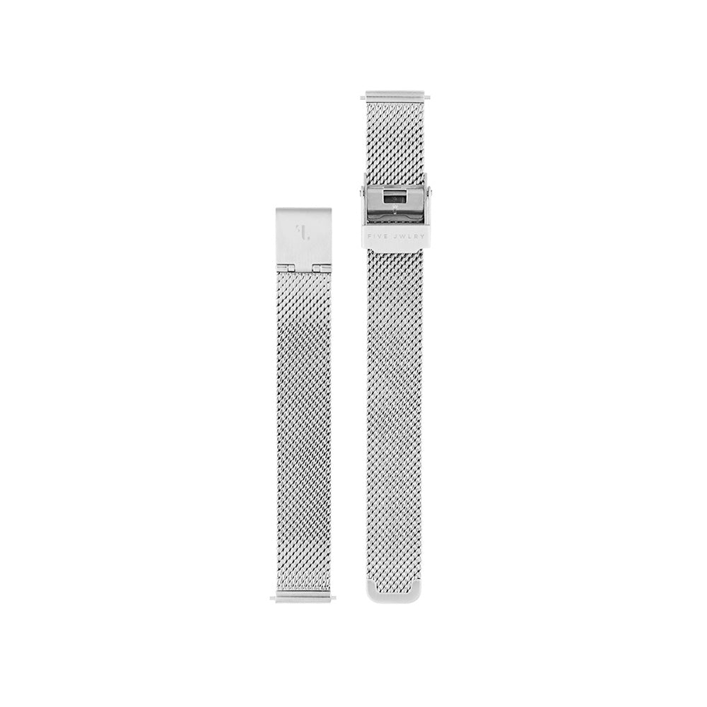 Silver stainless steel mesh bracelet for watch. 12mm width.