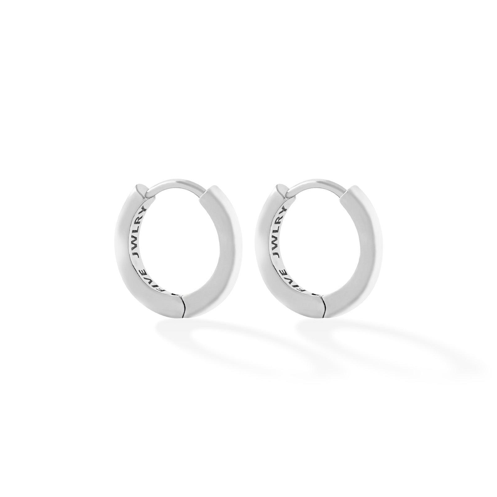 SOCA men's earring by Five Jwlry. A 13mm minimalist hoop, offering the choice of a single earring or a pair. Available in 14k gold or silver, crafted from water-resistant 316L stainless steel. Hypoallergenic with a 2-year warranty.