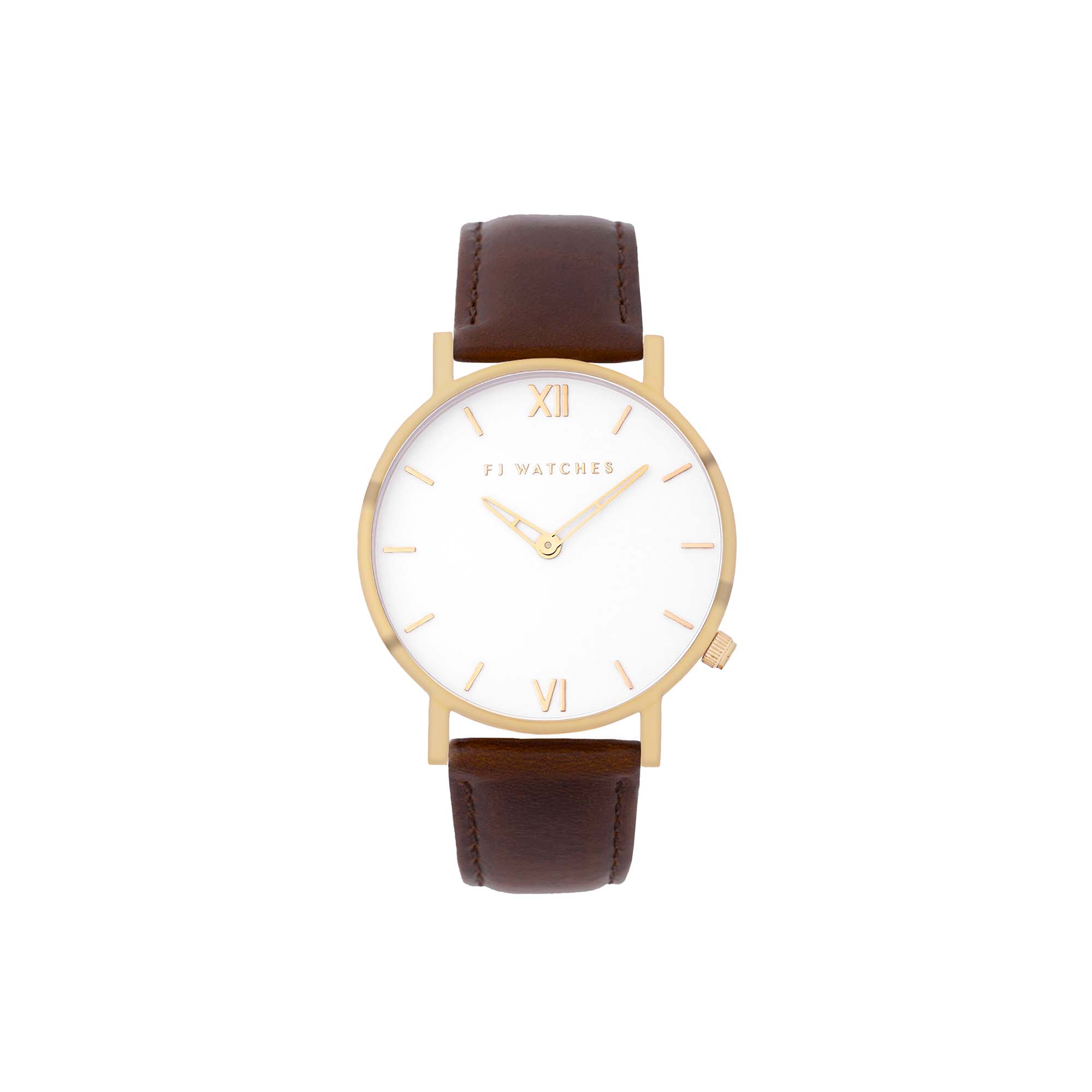 Discover Sunlight, a 42mm men's watch from Five Jwlry with a white and gold dial. This one can be paired with a wide variety of leather colors, such as black, brown and olive green!