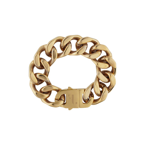 FJ Watches five jwlry jewelry jewel bijou absurd bracelet cuban cubain mailllon link chain chaine 18k 14k or plaqué gold plated men homme 20mm 20cm acier inoxydable stainless steel