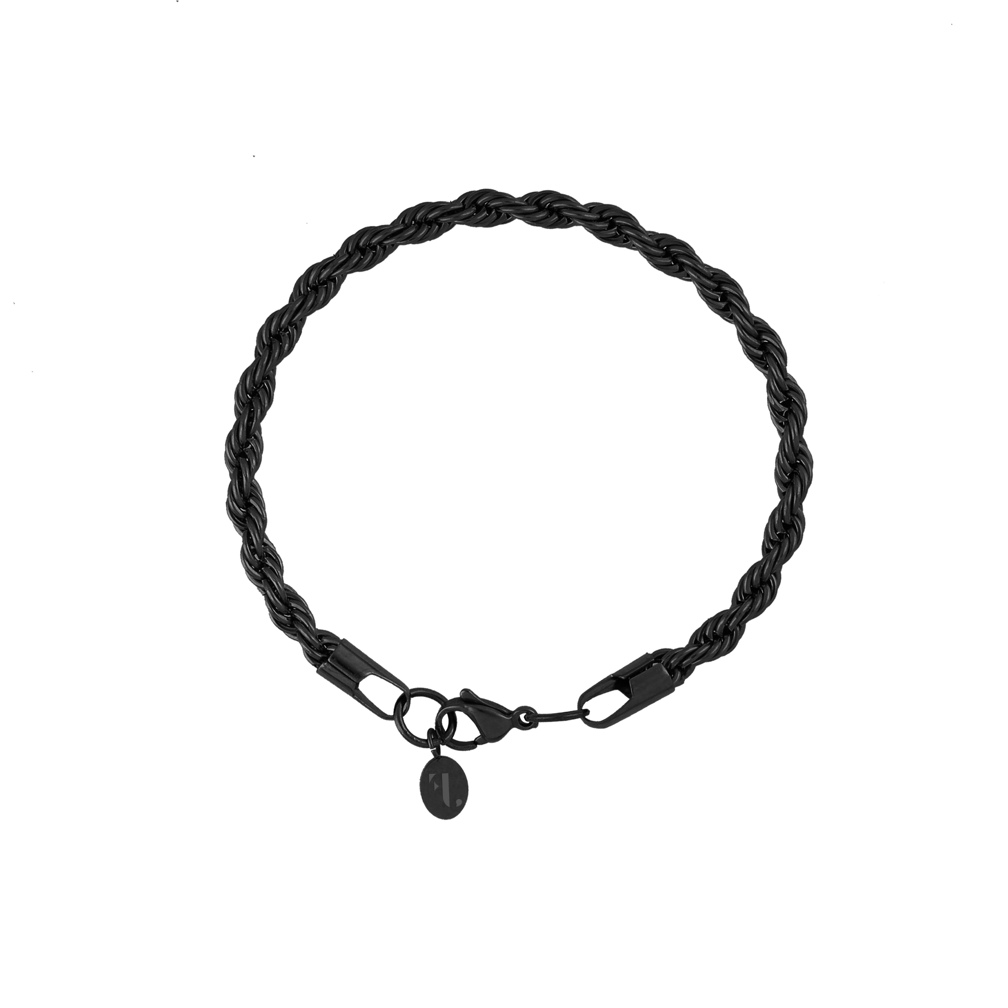 Don men's bracelet by Five Jwlry, crafted from a bold 5mm French rope twisted chain in black-colored, water-resistant 316L stainless steel. Available in sizes 20cm and 22cm. Hypoallergenic with a 2-year warranty.
