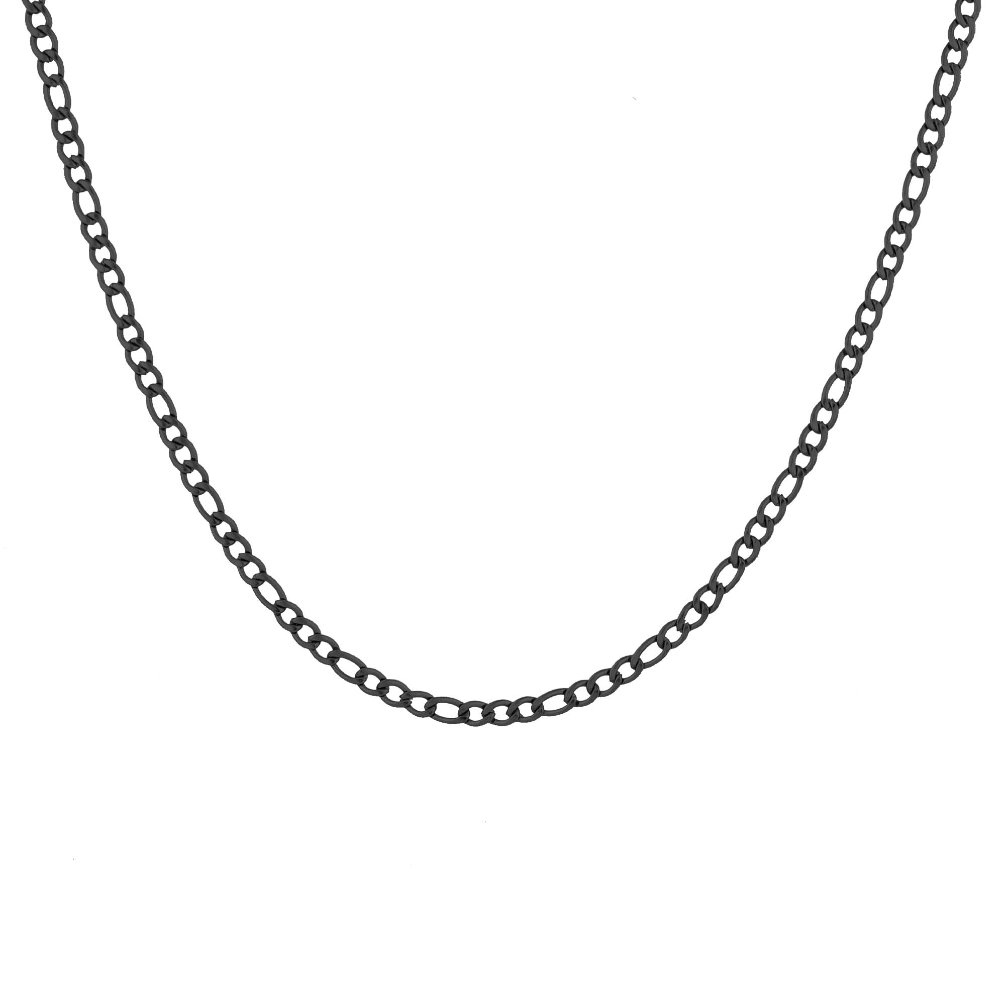 FJ Watches figaro necklace chain black men 4mm 65cm stainless steel