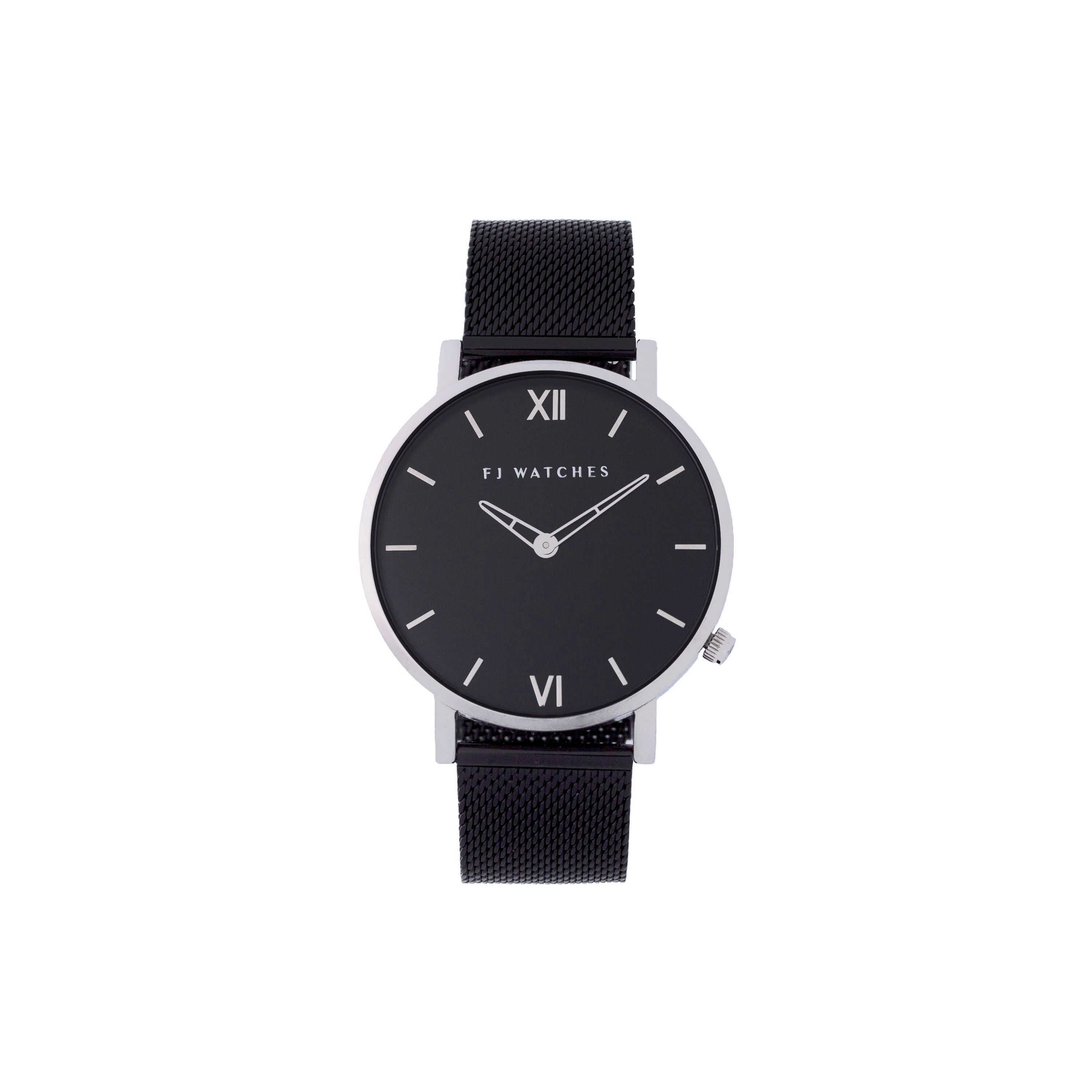 Discover Silver moon, a 36mm women's watch from Five Jwlry with a black and silver dial. This one can be paired with a silver or black mesh bracelet!