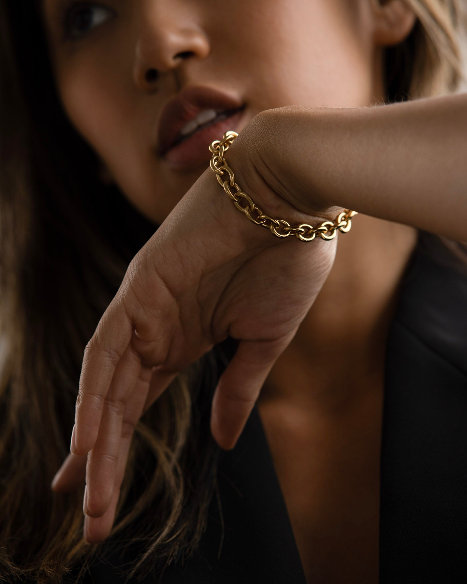 FJ Watches FIVE JWLRY jewel jewelry bijou Vostok cable chain chaine forcat épaisse large bracelet gold or 14k femme women acier inoxydable stainless steel