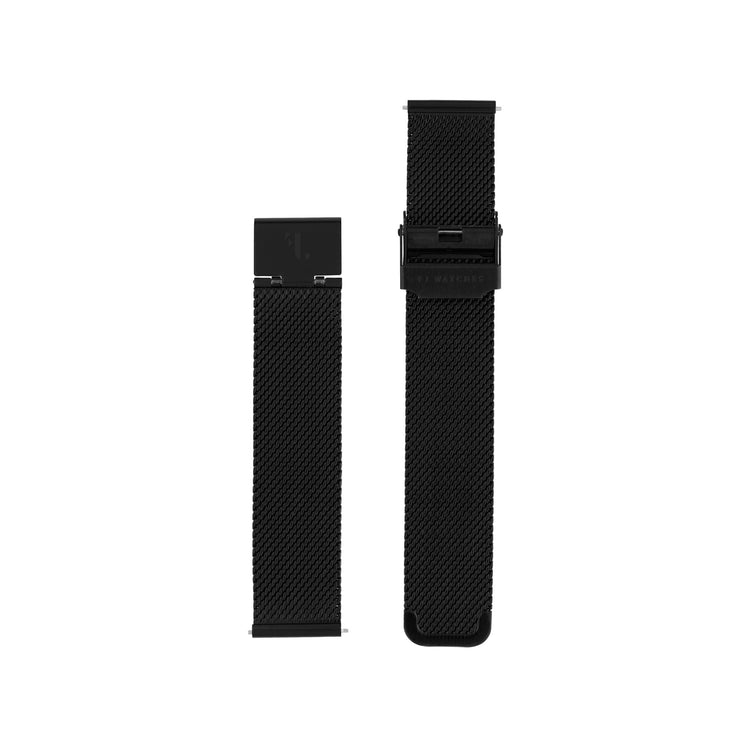 Black mesh band strap stainless steel watch FJ Watches 18mm 20mm easy release