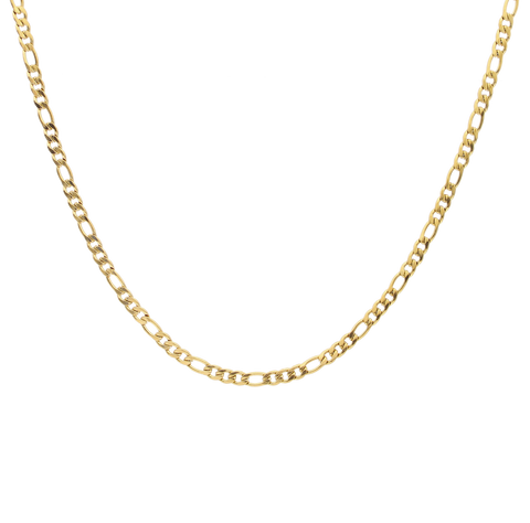 Rhône men's necklace by Five Jwlry, crafted from a 4mm figaro chain in gold-colored, water-resistant 316L stainless steel. Available in sizes 45cm, 55cm, and 65cm. Hypoallergenic with a 2-year warranty.